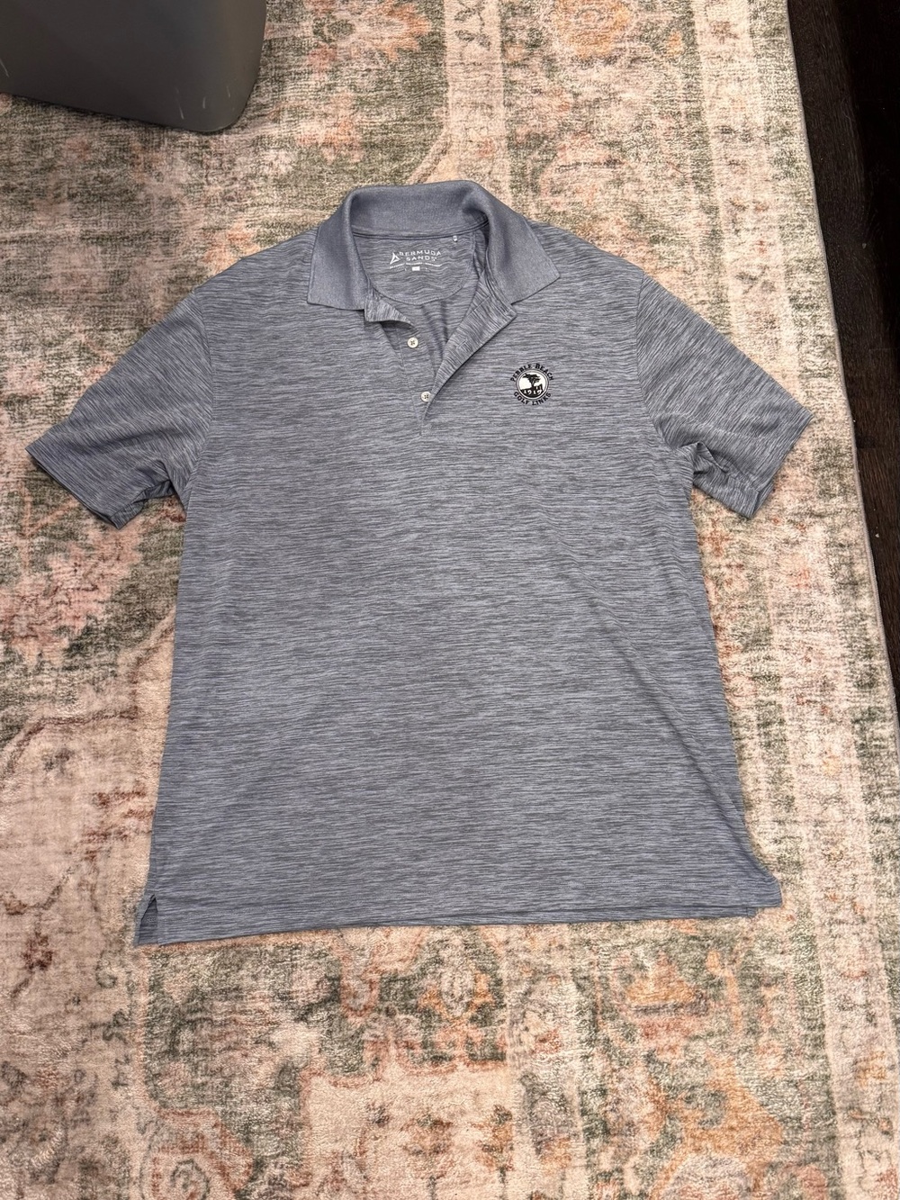 Peter Millar Men's Heather Gray-Blue Performance Polo